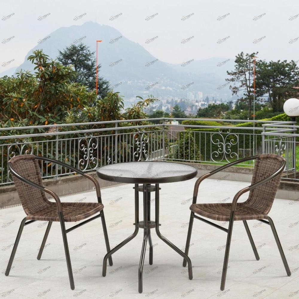 Мебель садовая коричневая на 2 персоны "Асоль-1" AFINA  241023 Коричневый 