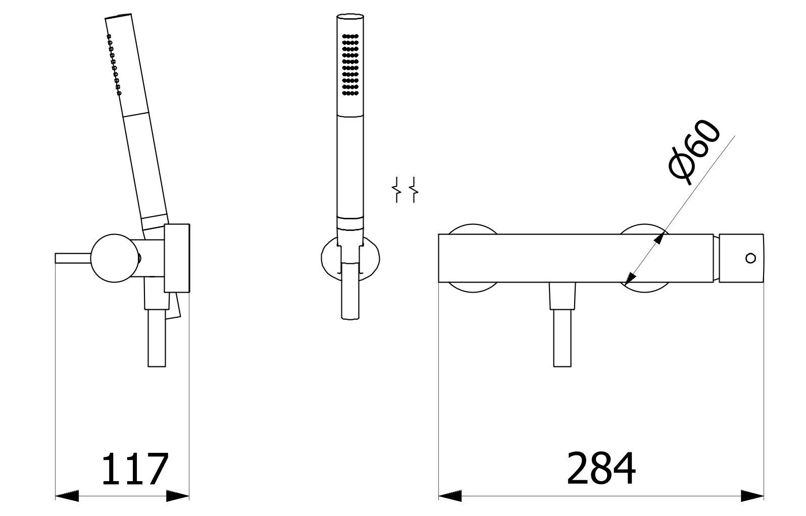 Смеситель для душа с 3 отверстиями и ручным душем IB промышленность ARCH-00081161 - Вид №13