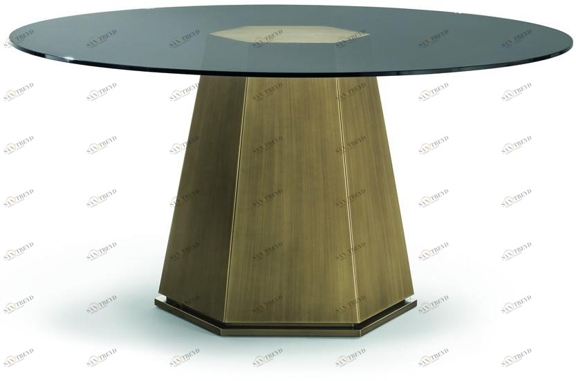 Frigerio Salotti Круглый стол из дерева и стекла sun-id-1418924