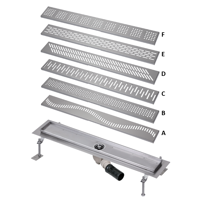 69051 Нержавеющий водоотводящий желоб, длина 1150 мм SANELA 