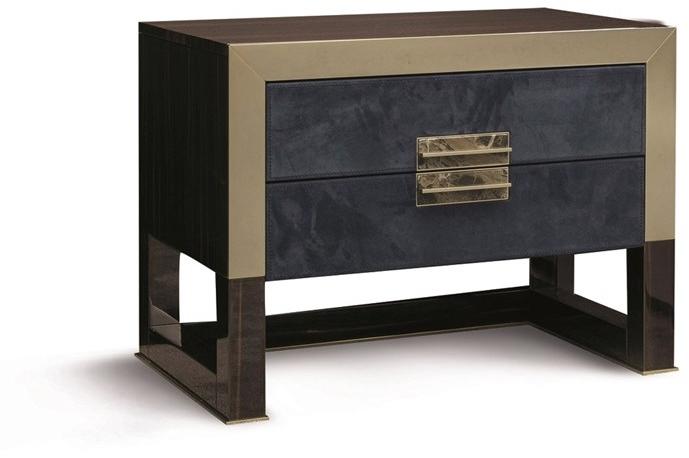 Longhi Прямоугольная прикроватная тумбочка из кожи с ящиками Loveluxe 2016 – vanity collection Y 841 - Вид №2