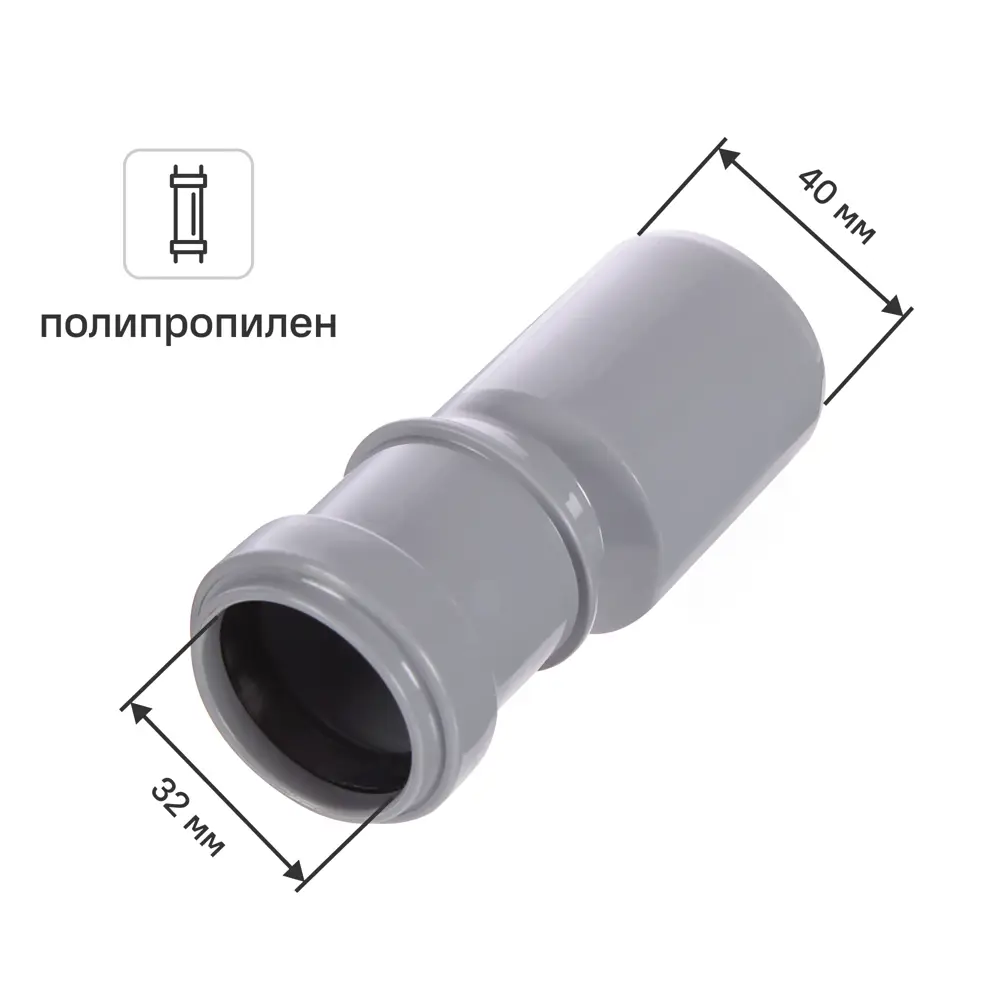 Переход эксцентрический РТП 32x40 мм полипропилен 81952861 STLM-2154548 