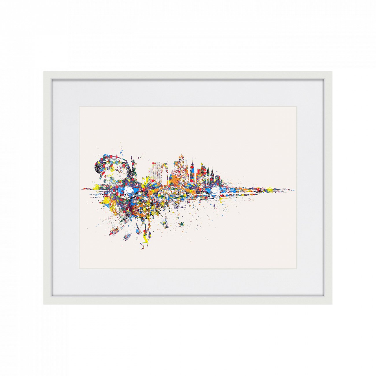 Картина в раме 52х42 см "Нью-Йорк, оптимистическая абстракция, 2016г." КАРТИНЫ В КВАРТИРУ  264555 Голубой;желтый;красный;разноцветный  - Вид №1