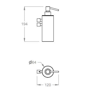 Настенный дозатор мыла из нержавеющей стали Fir Italia аксессуары для ванной комнаты сталь ARCH-00010221 - Вид №2