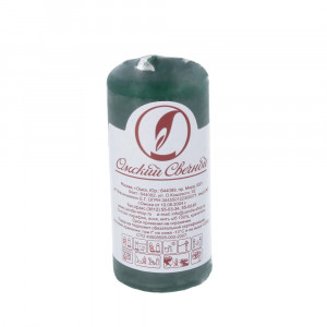 079205 Свеча пеньковая 4 х 9 см 92 г темно-зеленая Омский Свечной