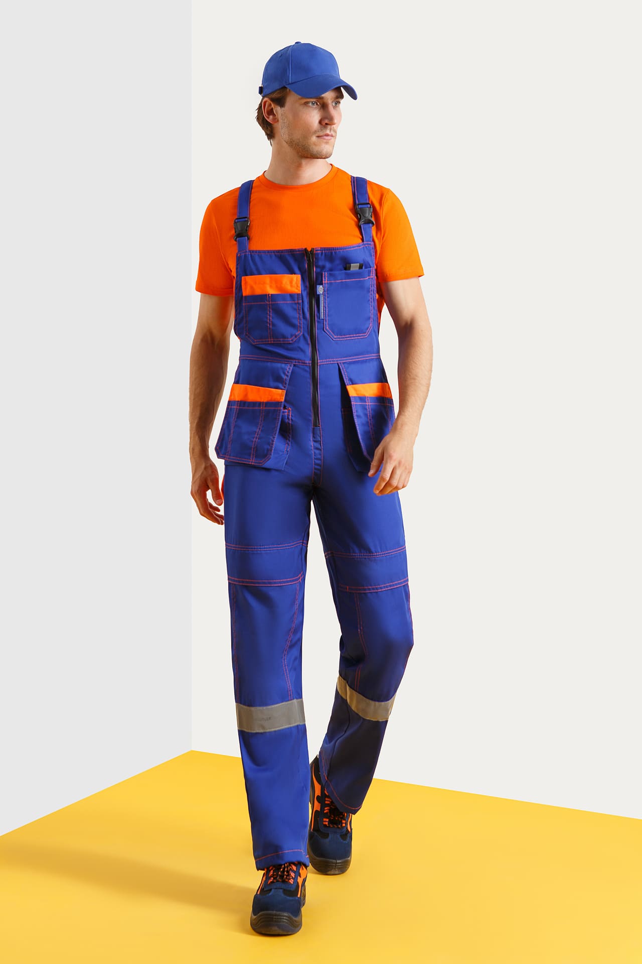 61857 Костюм "Профессионал-2" с СВП василек-оранжевый-черный  Летняя спецодежда  размер 56-58/170-176  - Вид №9