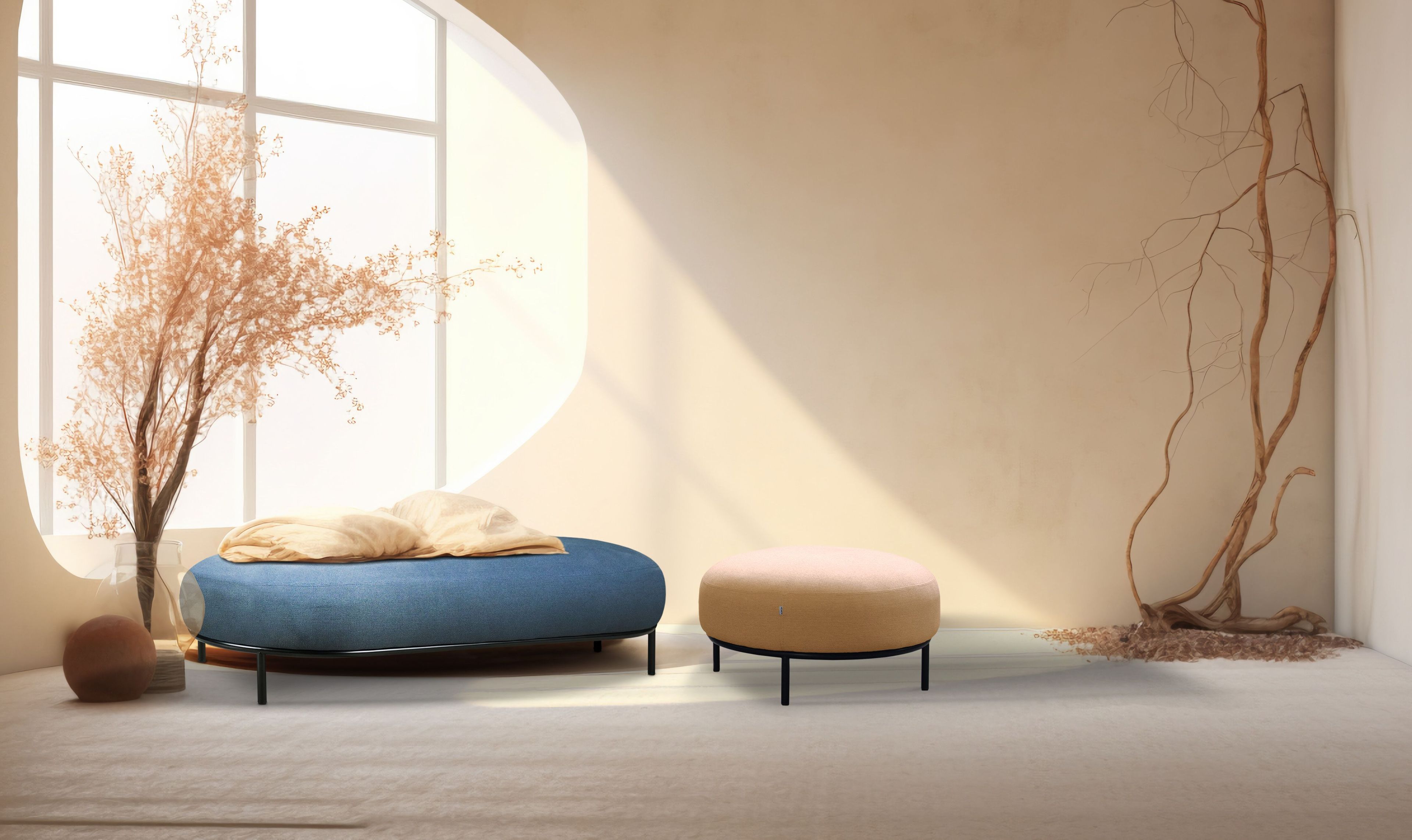 Овальный пуф из ткани Tonon Metiz ARCH-00042610 - Вид №1