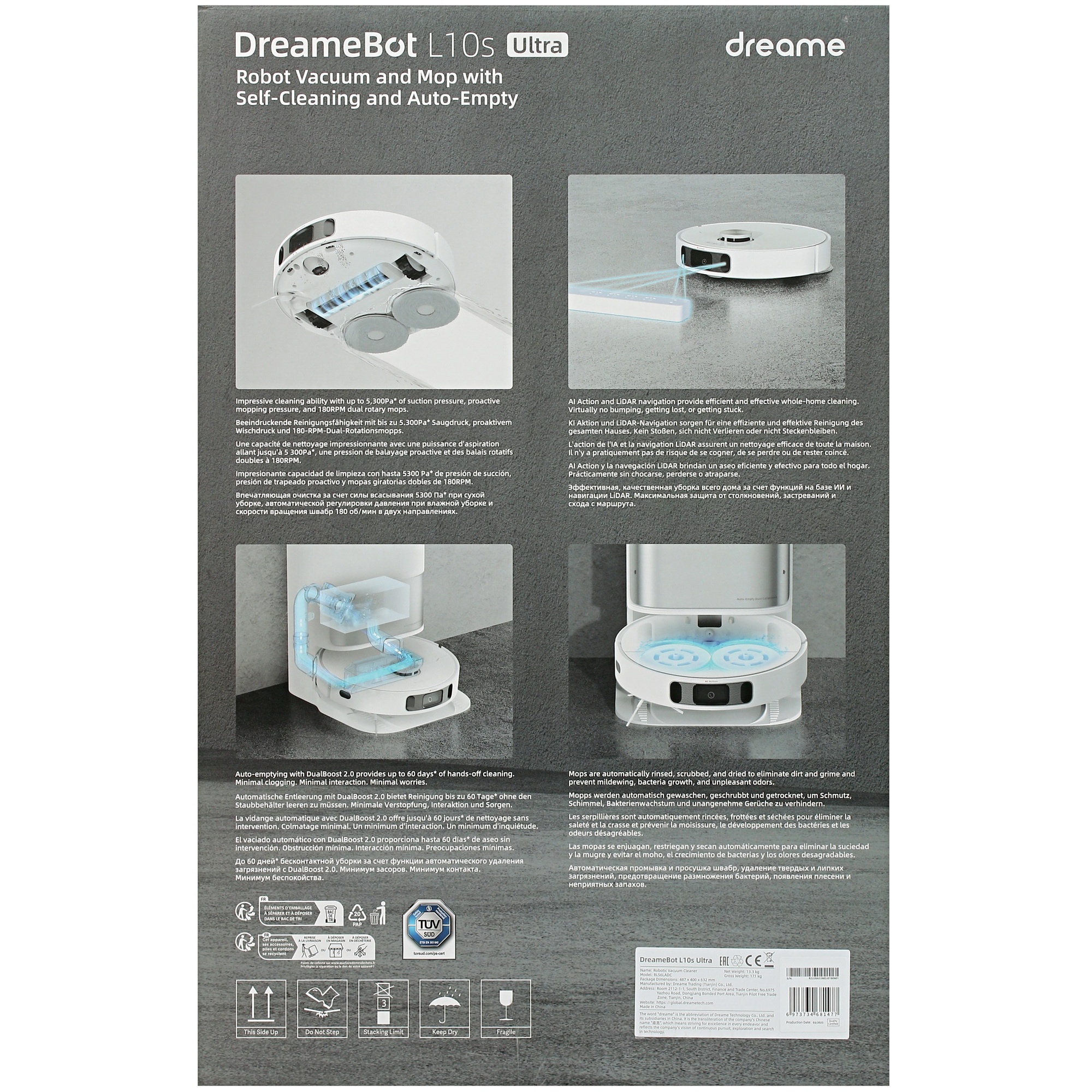 5406769 Робот-пылесос Dreame L10s Ultra белый STDN-0035873 - Вид №11