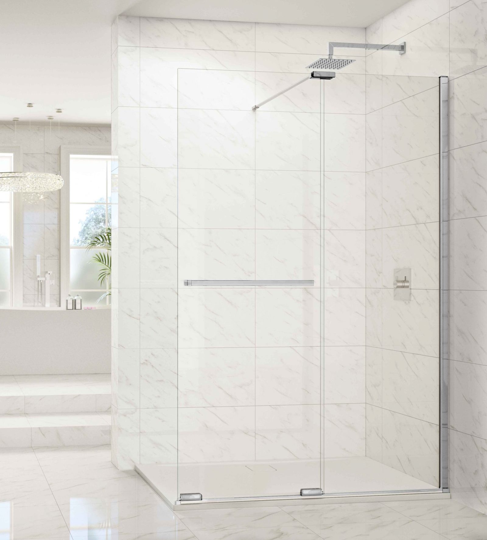 Душевая перегородка ARXFSL160SWE L or R Merlyn Arysto X Хромированный  - Вид №1