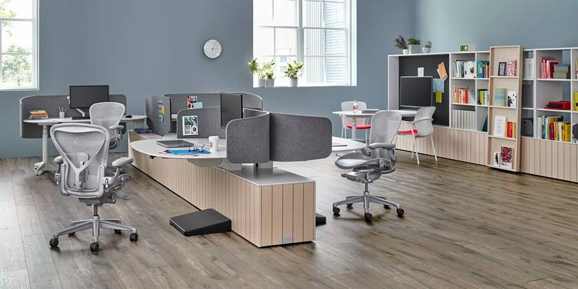 Herman Miller Модульный стол с регулируемой высотой и встроенной полкой Locale sun-id-1403367 - Вид №14