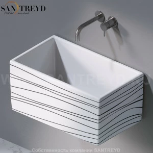 L112410 Подвесная раковина настенная прямоугольная A. e T. Italia Tower белая