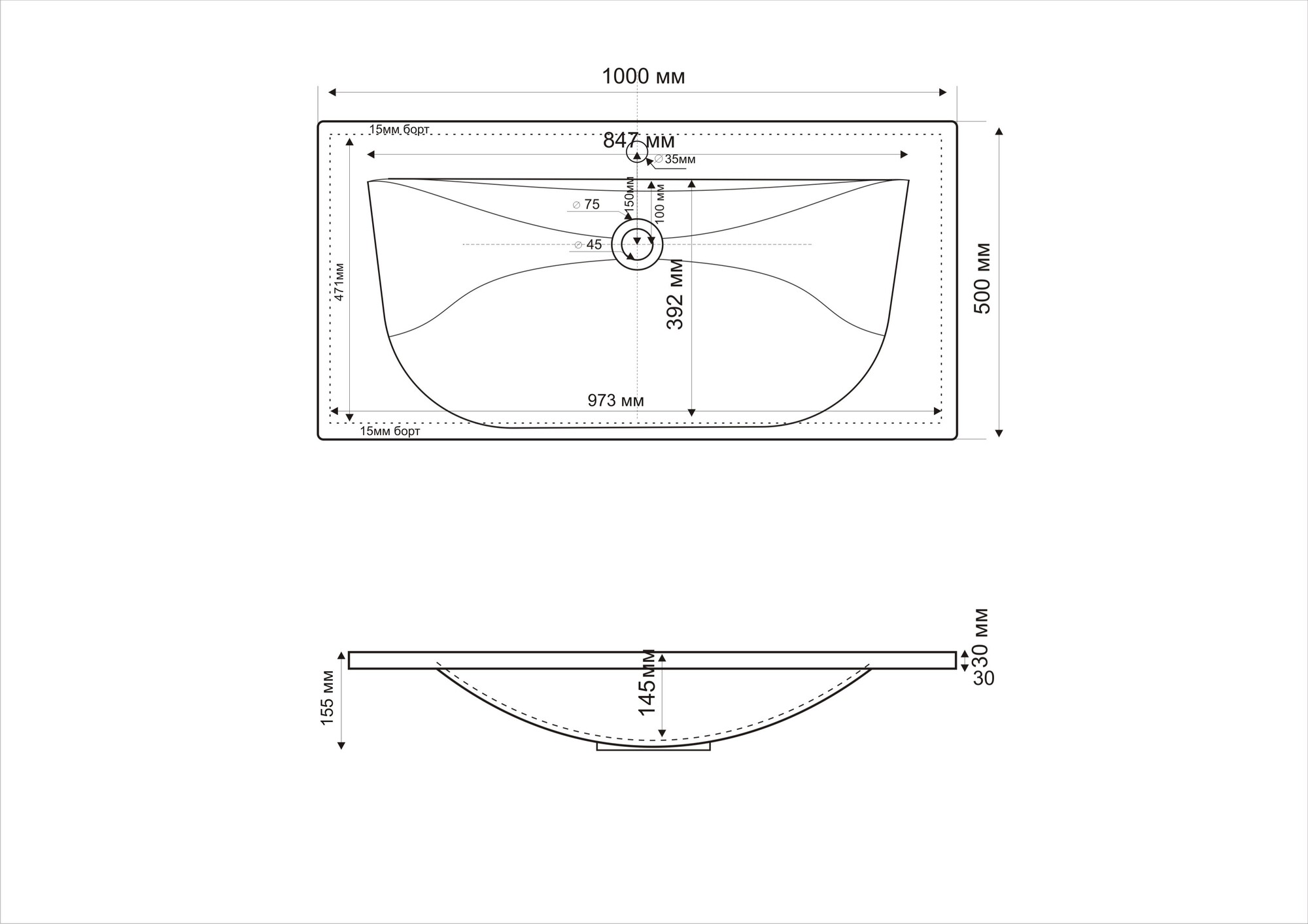 Мебель для ванной CEZARES PREMIER-HPL-100-2C-SO-ACM-BLUM  - Вид №2