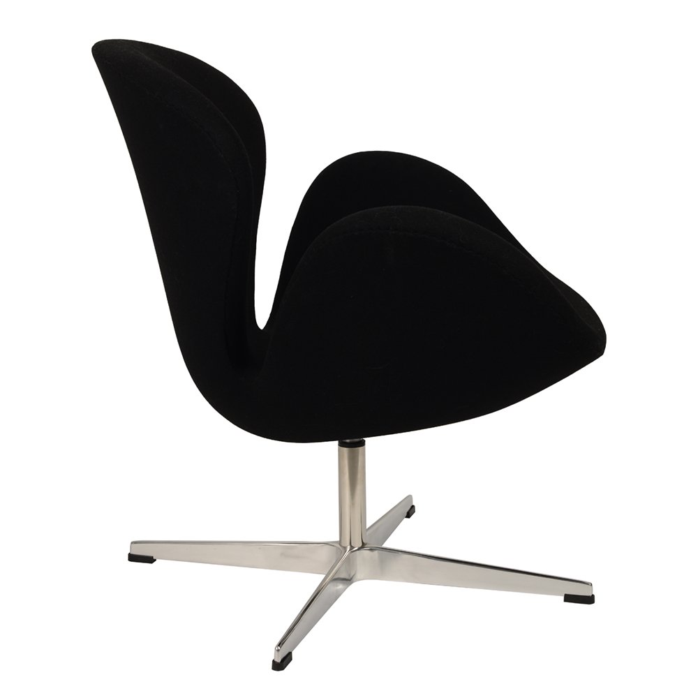 Кресло дизайнерское черная шерсть Arne Jacobsen Style Swan Chair SOHO DESIGN ДИЗАЙНЕРСКИЕ, SWAN 131545 Черный  - Вид №2