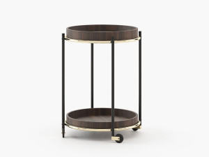 Деревянная и металлическая барная тележка