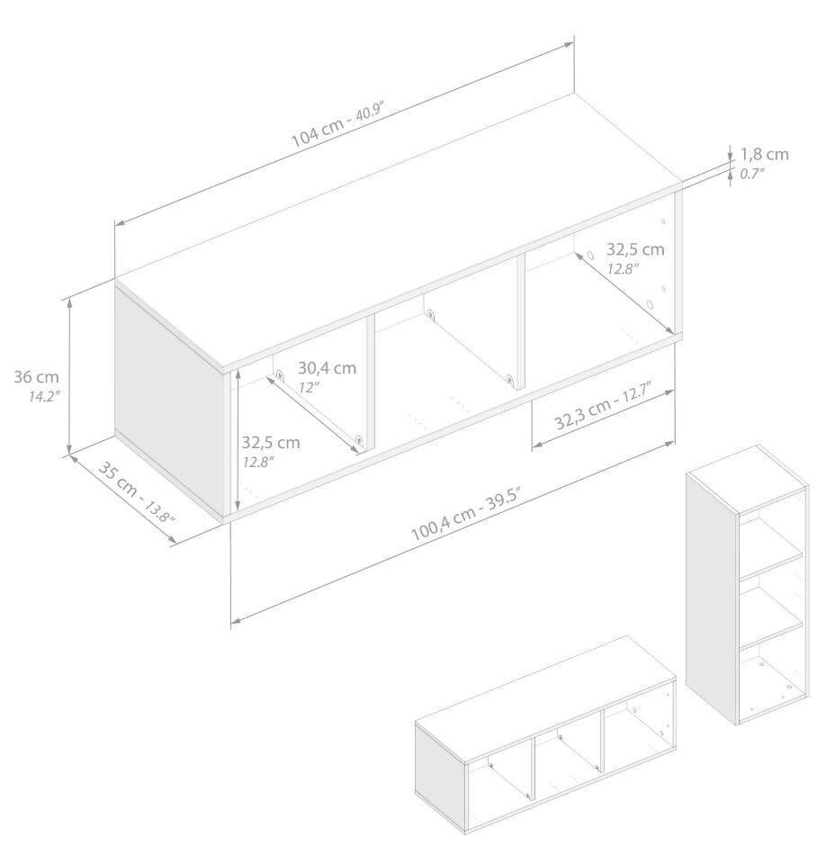 Горизонтальный навесной шкаф из меламинированного дерева Mobili Fiver X ARCH-00071195 - Вид №10