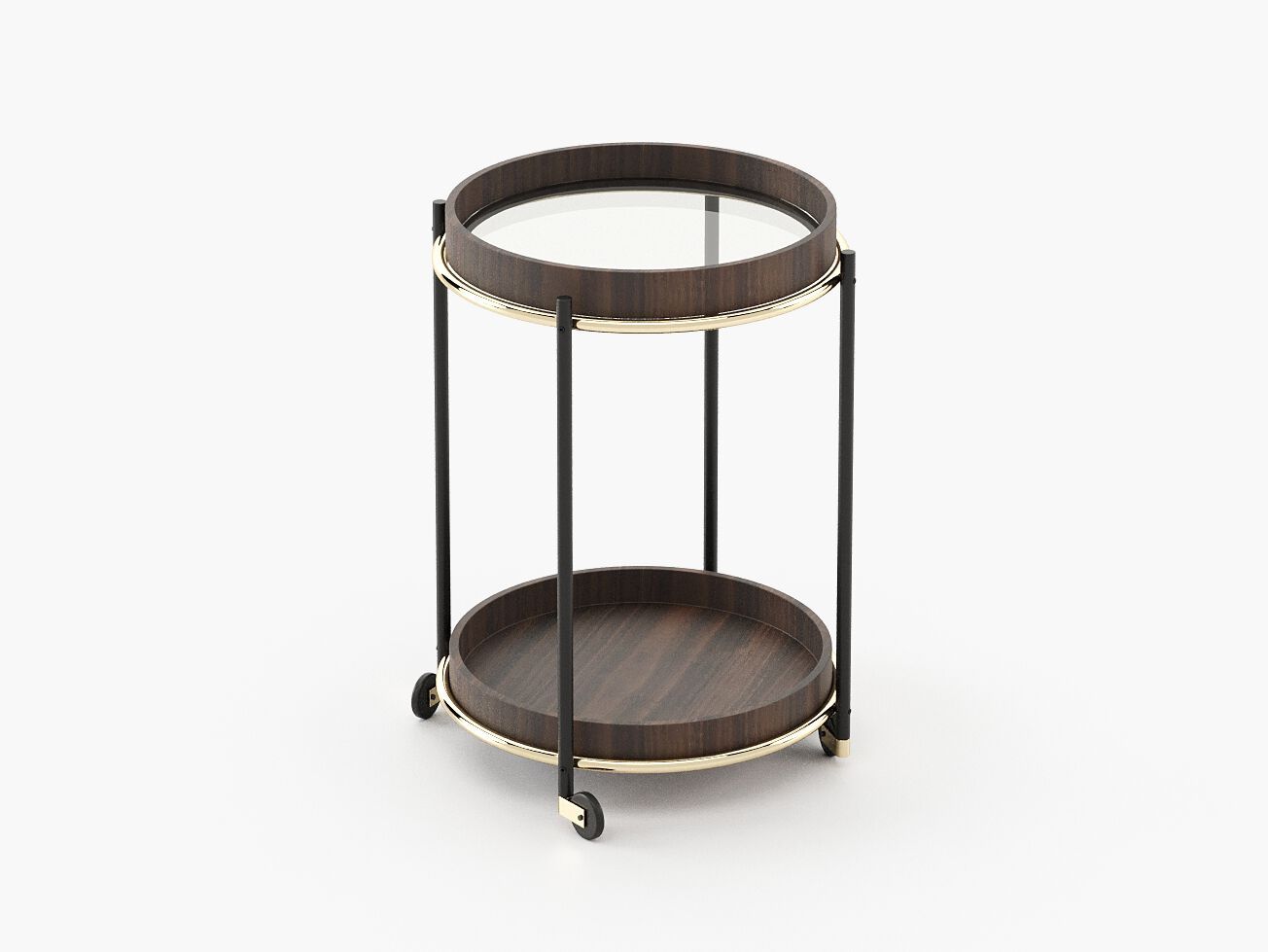 Деревянная и металлическая барная тележка Laskasas Crest ARCH-00131083 - Вид №1