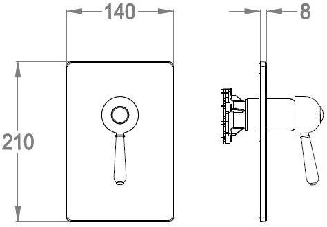 Fir Italia Смеситель для душа, однорычажный, с тарелкой Melrose 71 sun-id-1485477 - Вид №1