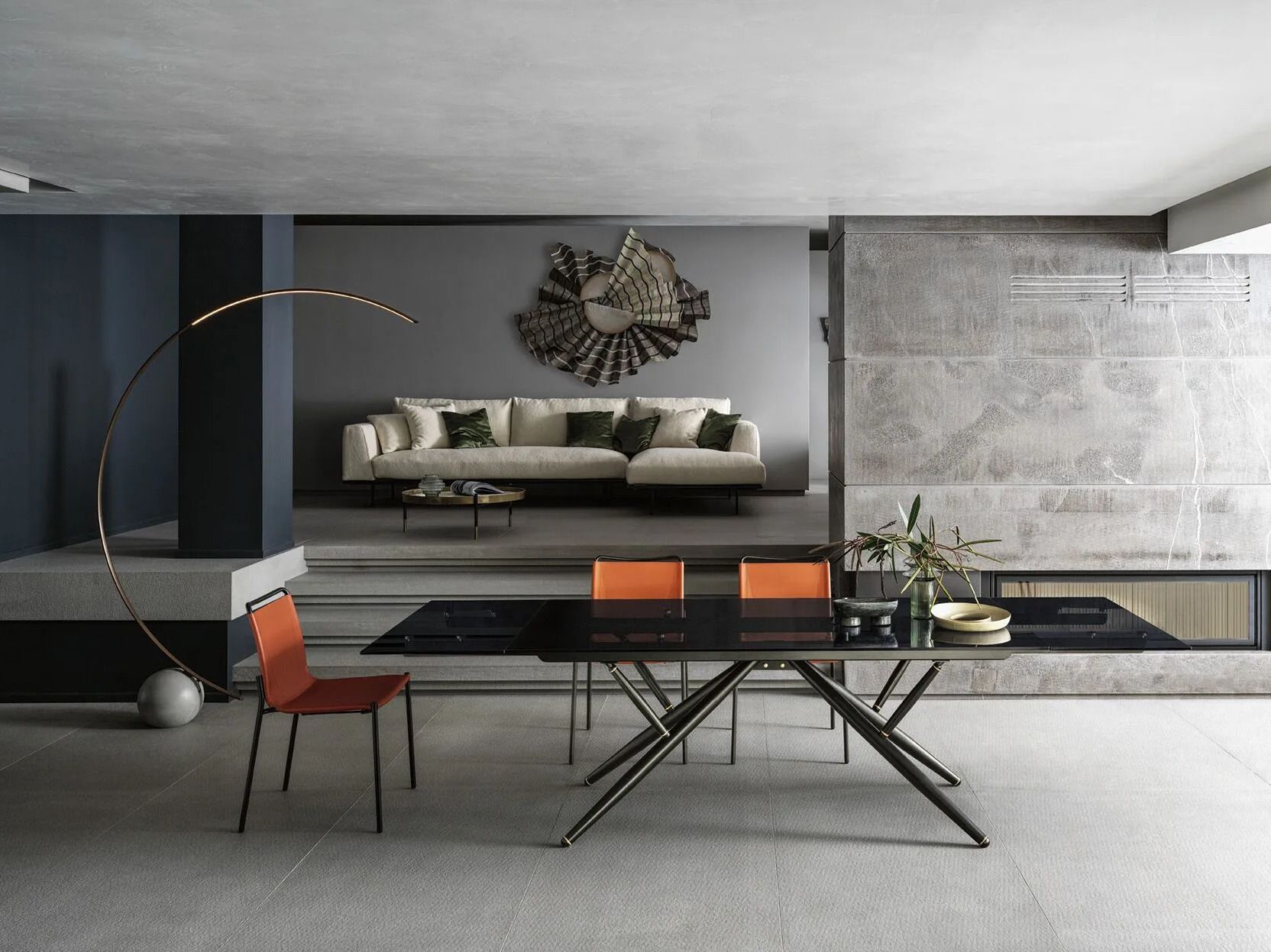 Обеденный стол из нержавеющей стали и SuperMarmo Bontempi Casa BRIDGE ARCH-00133950