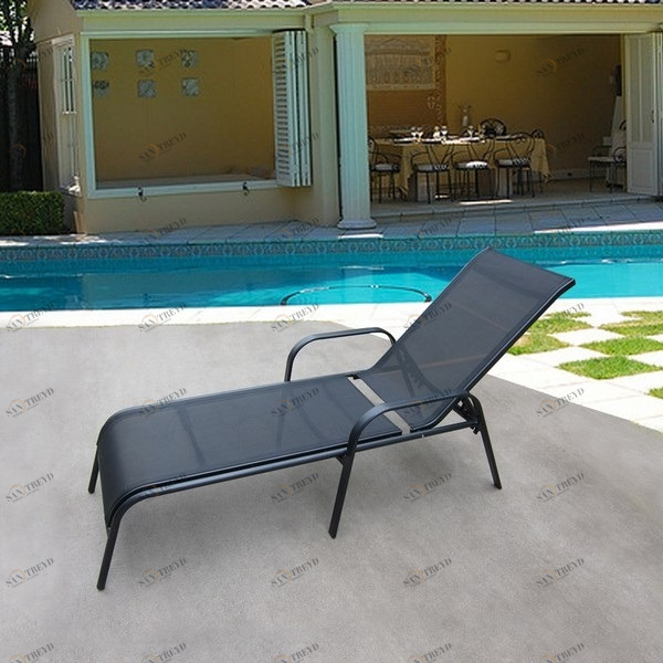 Шезлонг-лежак "Бирма-1" MC-2051A Black AFINA  130442 Черный 