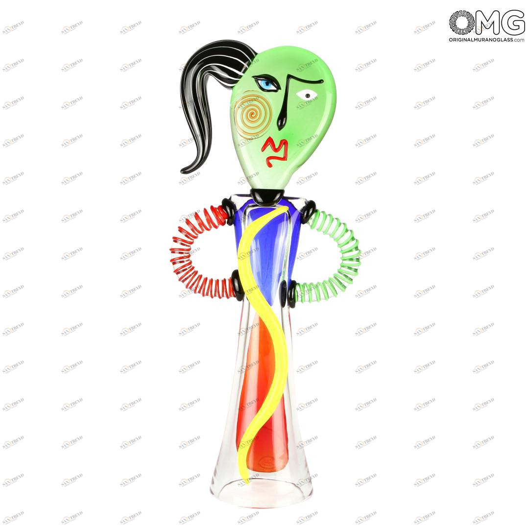 2690 ORIGINALMURANOGLASS Скульптура Сердитая Женщина - по мотивам Пикассо - Pop Art - Original Murano Glass OMG 28 см 