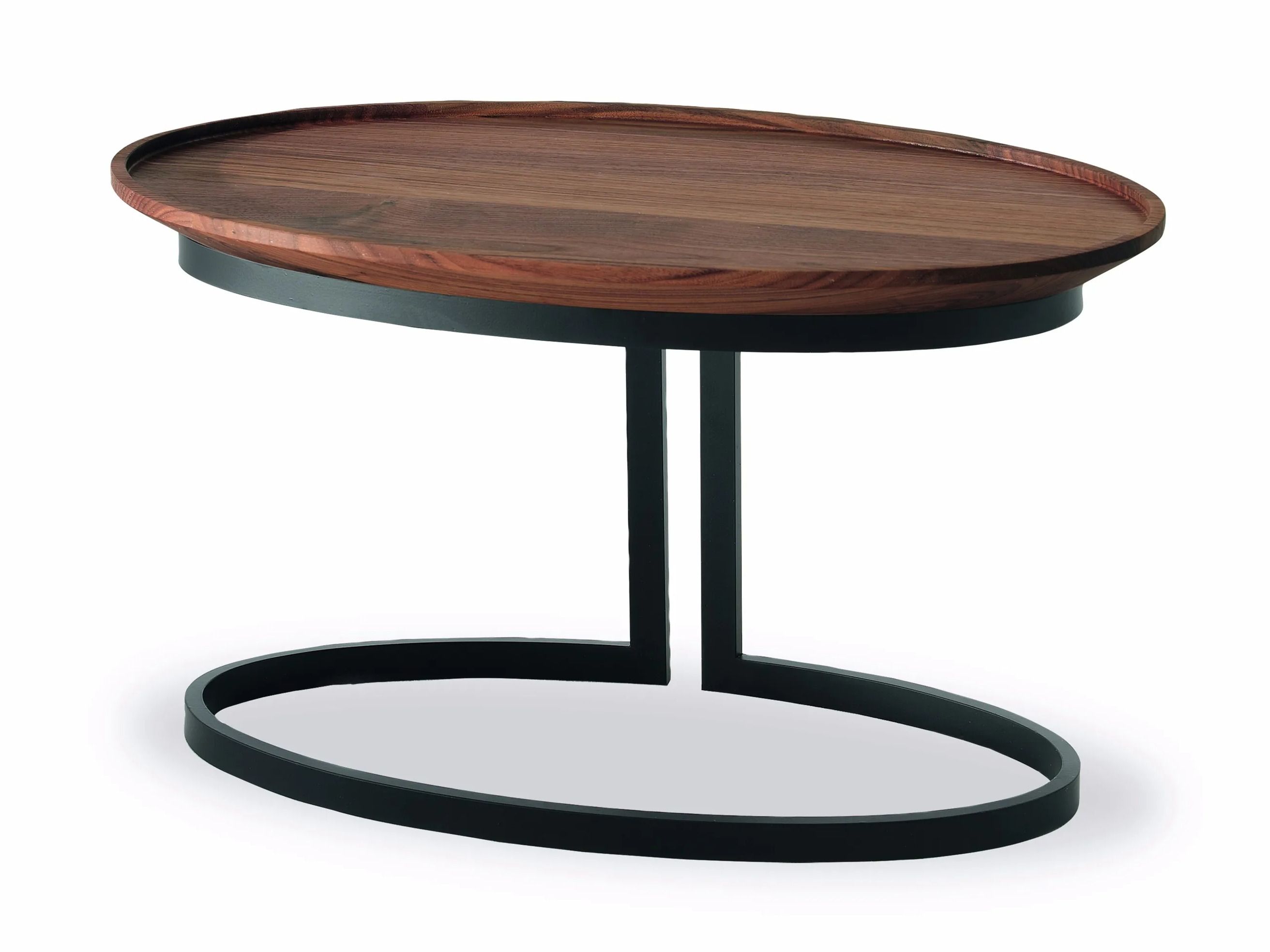 Овальный журнальный столик из массива дерева с железной основой Riva 1920 Wing ARCH-00022856