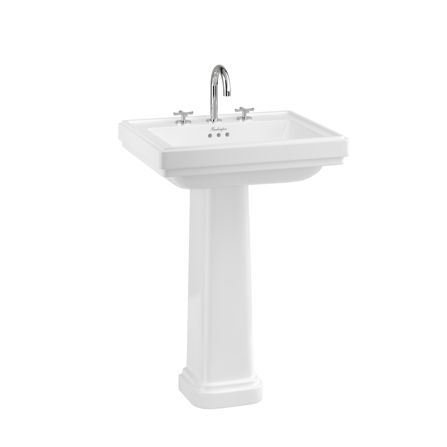 Burlington Riviera Квадратная чаша Riviera 580 мм с пьедесталом Riviera Full с 1 отверстием под смеситель RIV1 1TH - RIV6  - Вид №1