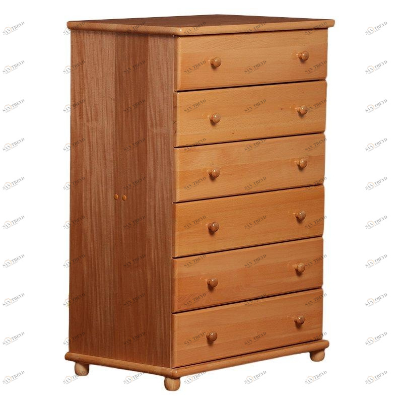 Комод с 6 ящиками без пеленального столика АБ34 натуральный ФАБРИКА ЛЕЛЬ  338473 Бежевый Santreyd 