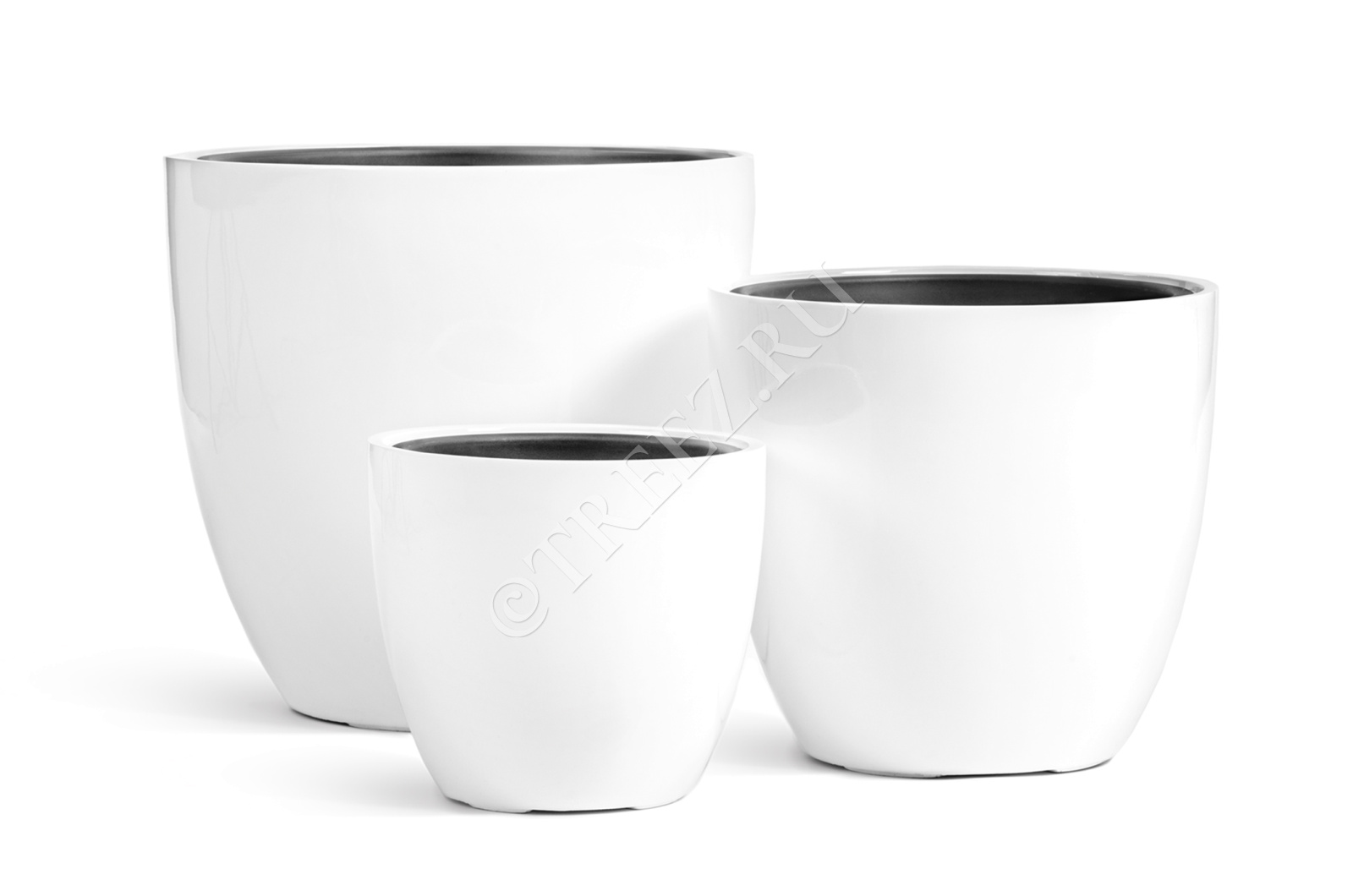 41.3320-05-032-WH-40 Кашпо  Effectory - серия Gloss - Округлый конус - Белый глянцевый лак Цветочная коллекция 