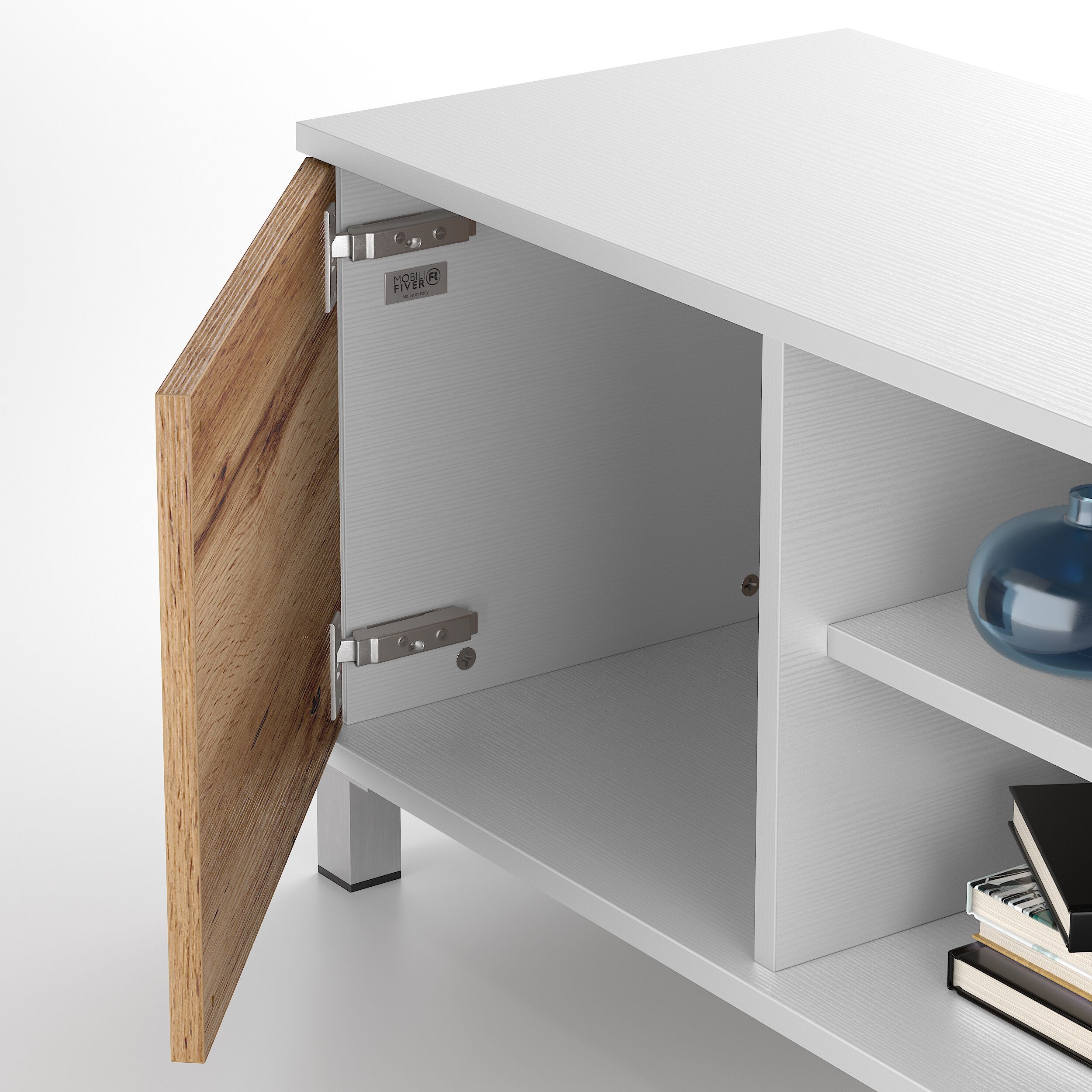 Мебель для телевизора из меламиновой ткани с системой кабельных втулок и распашными дверцами Mobili Fiver Rachele ARCH-00106865 - Вид №21