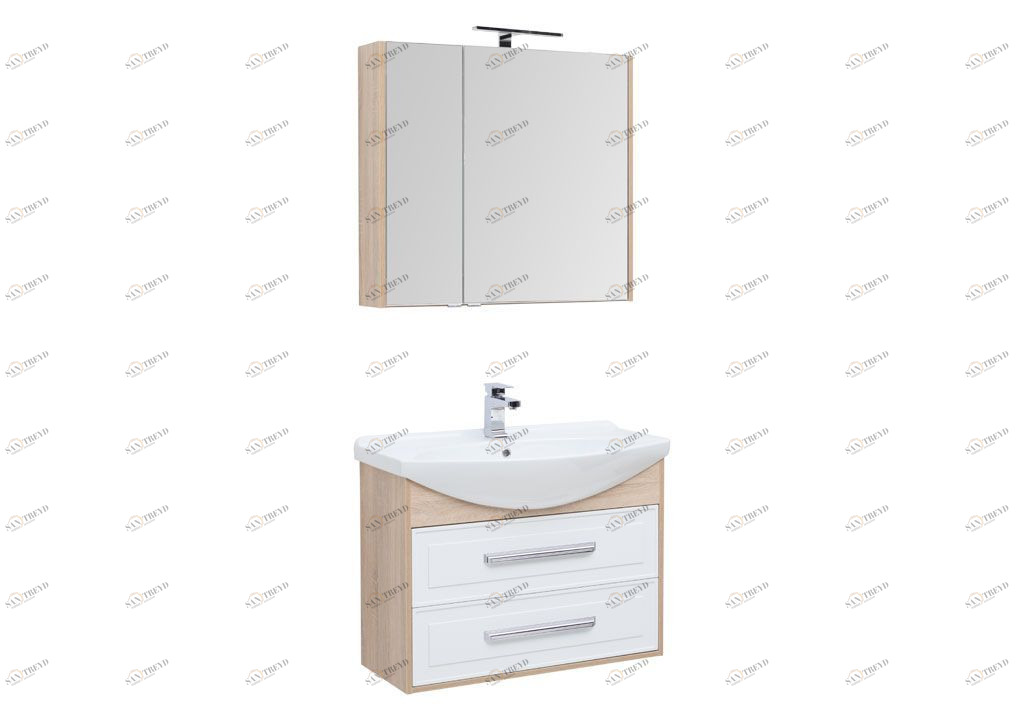 Мебель для ванной Aquanet Остин 85 дуб сонома/белый 00211656