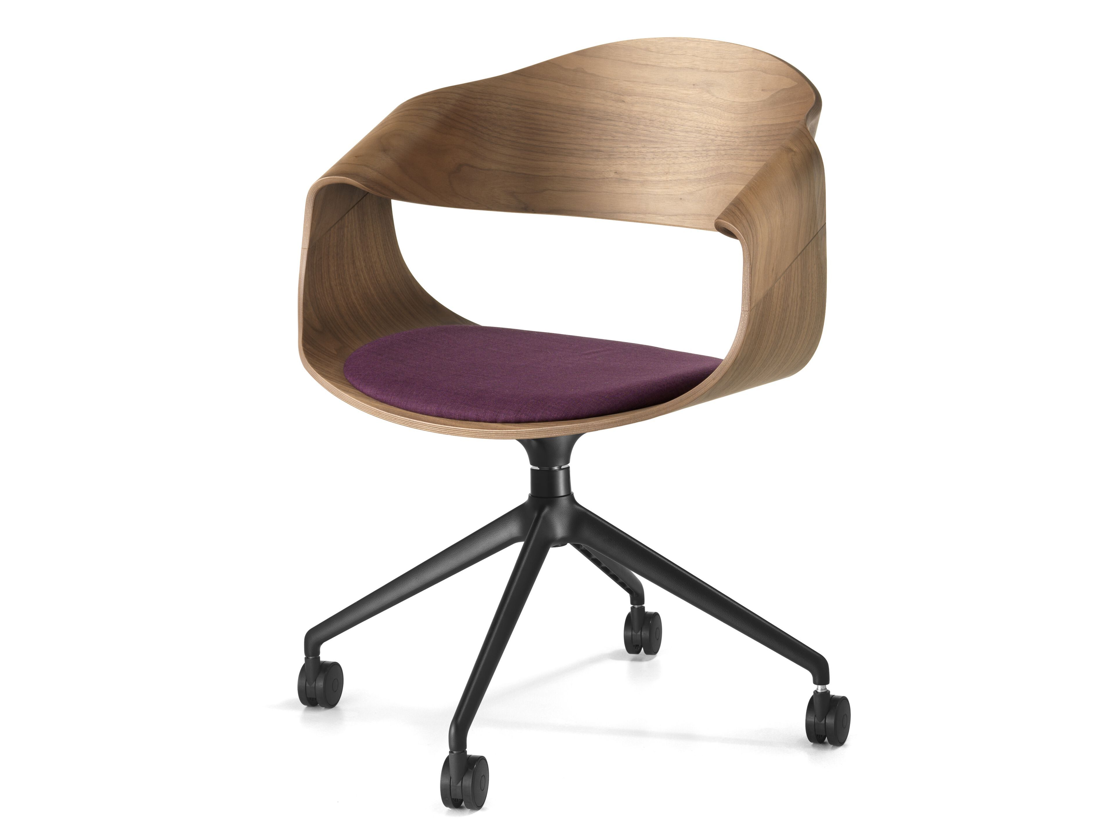 Кресло на поворотных спицах из ореха canaletto с колесами SITIA CHANTAL ARCH-00037479