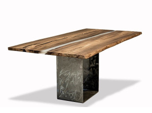 Прямоугольный стол из ископаемого дерева вяза