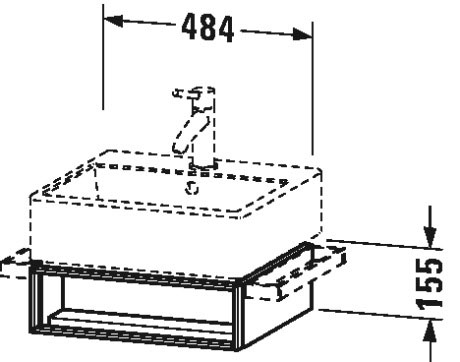 VA602402121 Тумбочка подвесная Vero Air #VA6024 484 x 431 мм Орех темный декор Duravit - Вид №1