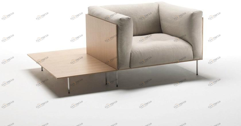 Living Divani Мягкое кресло со съемным чехлом из ткани с подлокотниками Rodwood sun-id-1424969