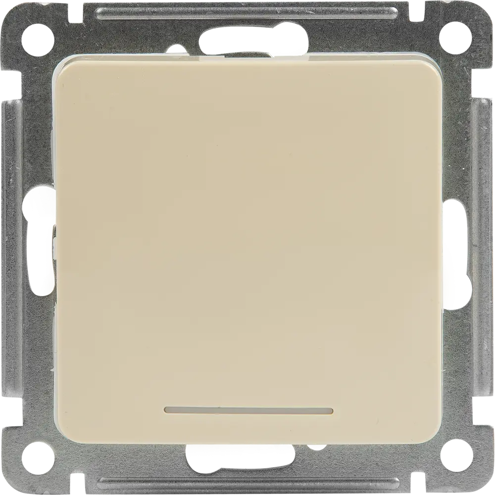 Выключатель встраиваемый Hegel Мастер 1 клавиша с индикатором цвет слоновая кость STLM-2197850