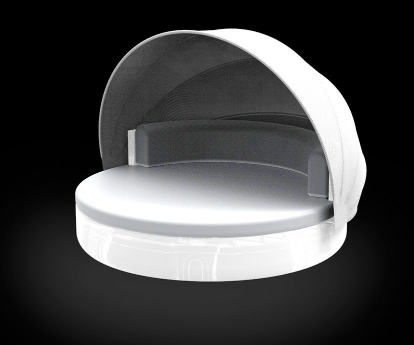 088445 Кровать Ulm c фиксированной спинкой и складным навесом LED Vondom Vela