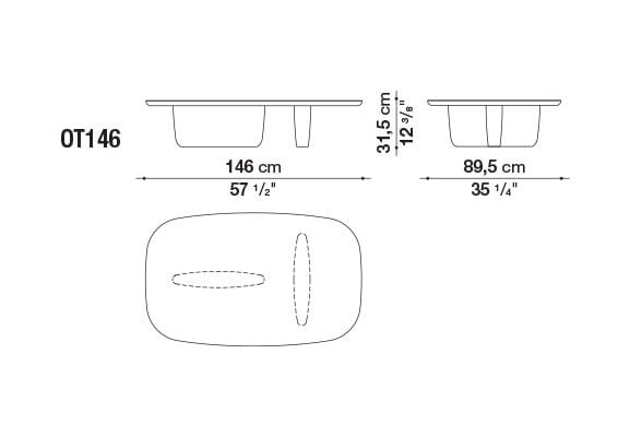 Бетонный прямоугольный садовый столик B&B Italia Outdoor Тоби-Иши ARCH-00019569 - Вид №8