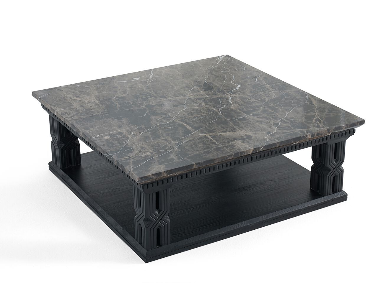 Деревянный квадратный журнальный столик с мраморной столешницей NDESIGN Ezora ARCH-00024457 - Вид №3