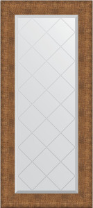 BY 4554 Зеркало с гравировкой в багетной раме - медная кольчуга 88 mm EVOFORM Exclusive-G