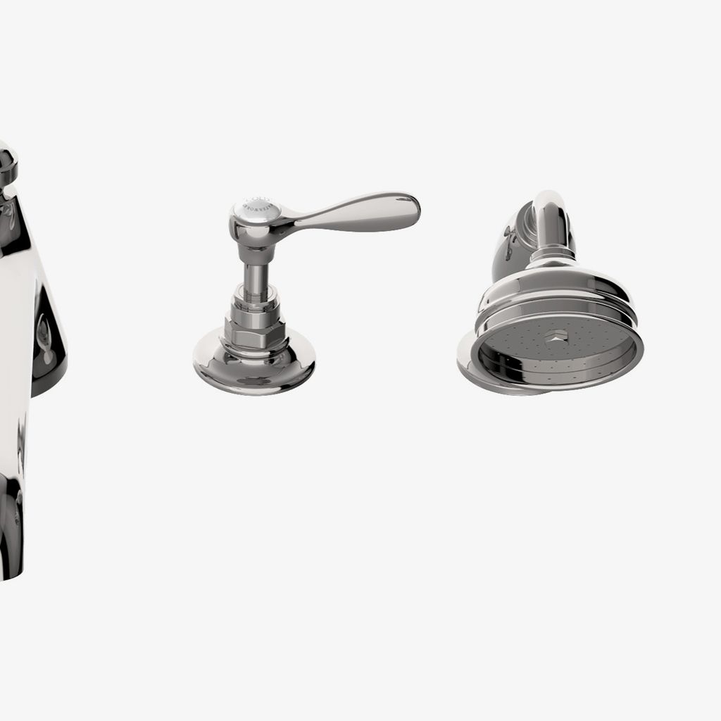 EATF12 Низкопрофильный скрытый наполнитель для ванн Easton Vintage с ручным душем и металлическими ручками Waterworks  - Вид №1