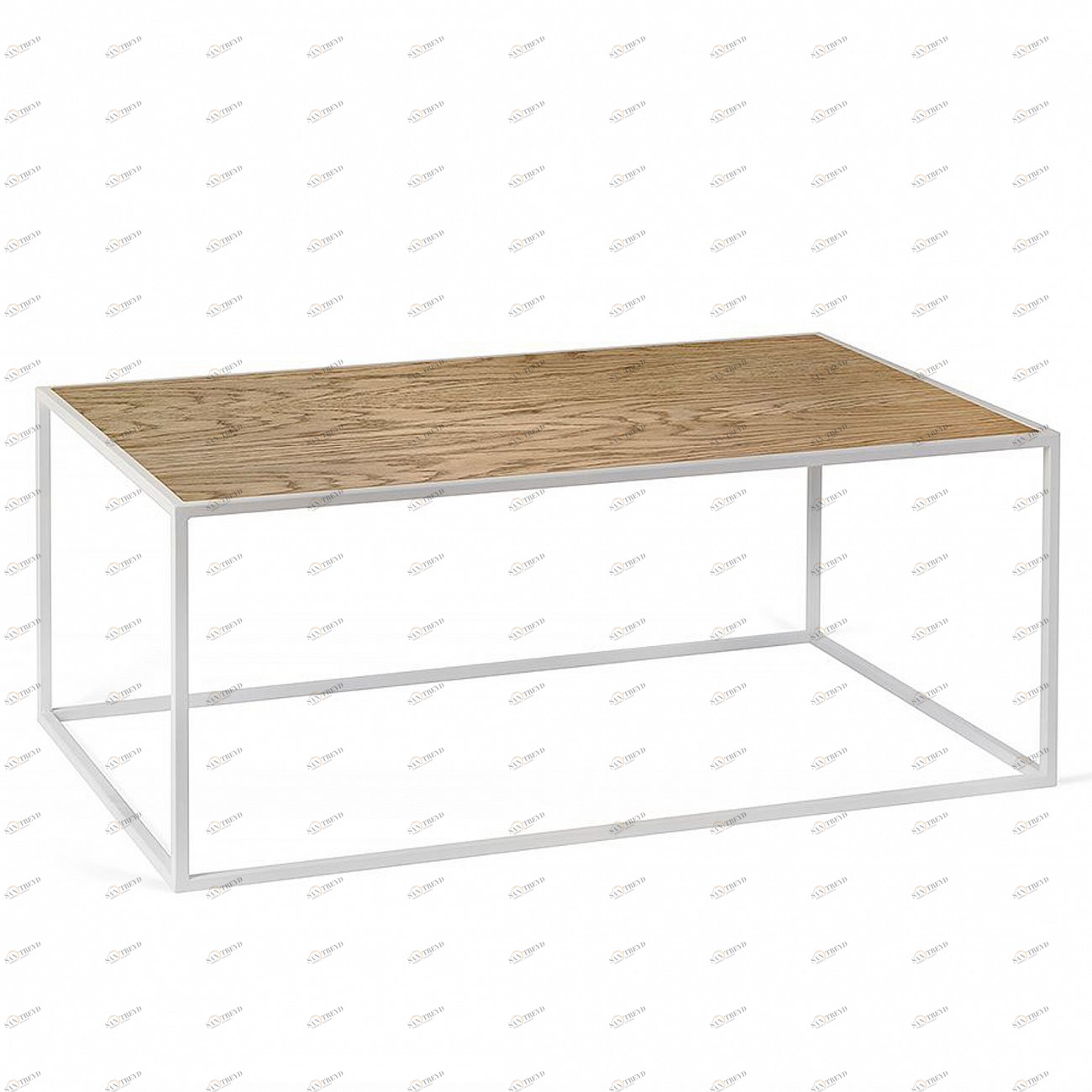 Журнальный столик прямоугольный темный дуб с белым основанием 100 см London white INTELLIGENT DESIGN  260951 Белый;коричневый 