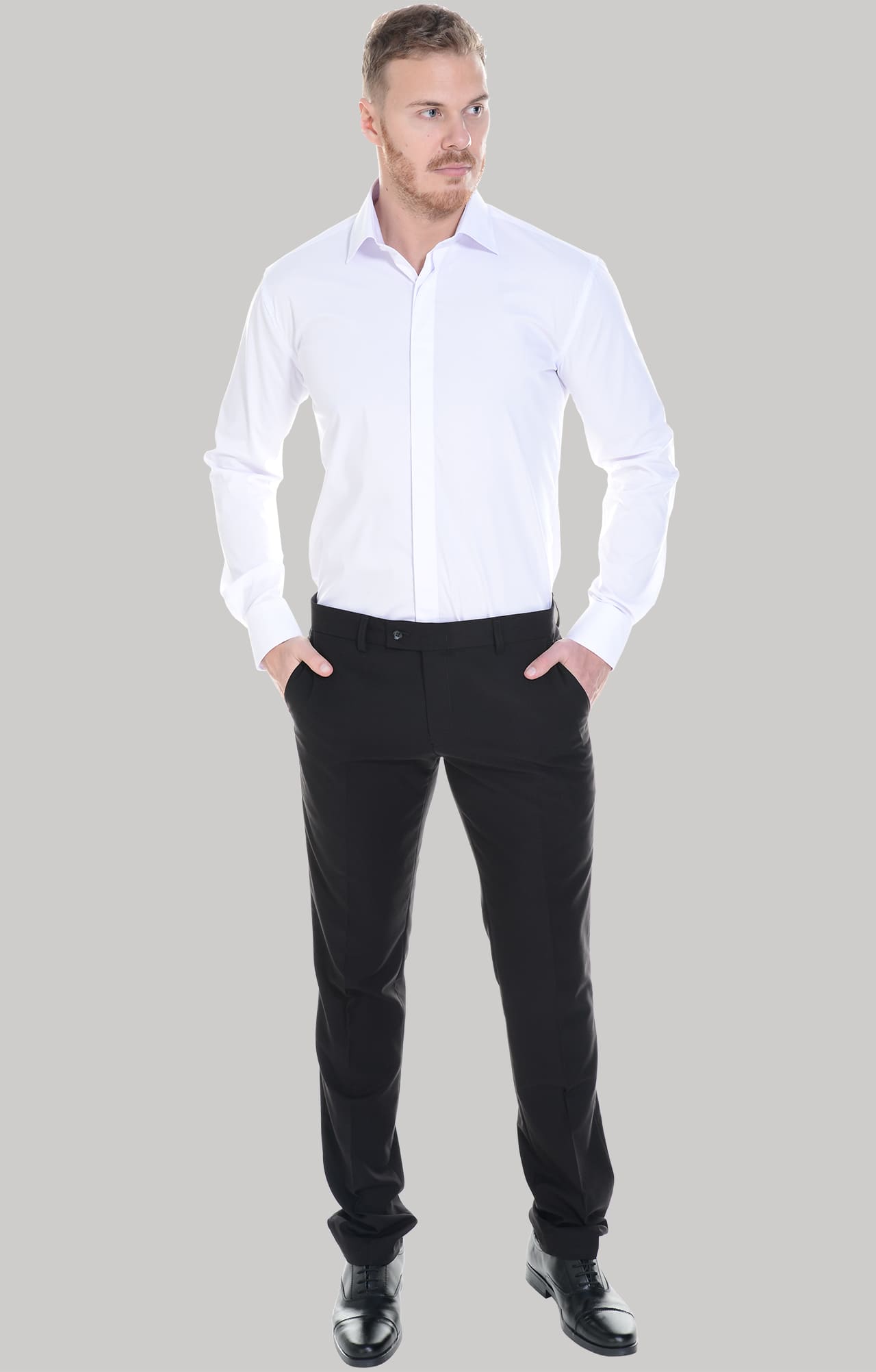 62460 Рубашка мужская  white El-Risto  Корпоративная одежда  размер 39/170-176  - Вид №25