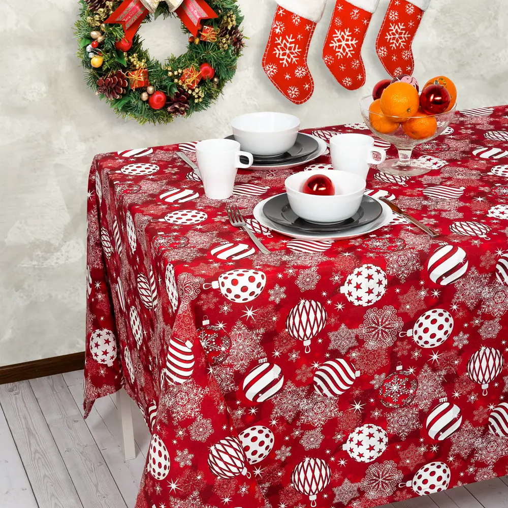 Скатерть «Новогодние традиции», прямоугольная, 136х170 см, цвет красный 83009460 STLM-2181993 Altali