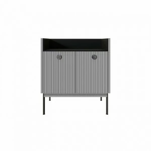 Тумба высокая с полкой 71х64 см светло-серая Look Black BRAGIN DESIGN LIVING 00-3862470 Серый