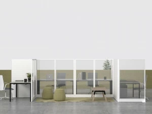 Bralco Отдельностоящая офисная перегородка из алюминия и стекла Kubick