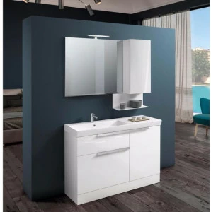 Mobiltesino Лаковая тумба под умывальник с зеркалом Fly