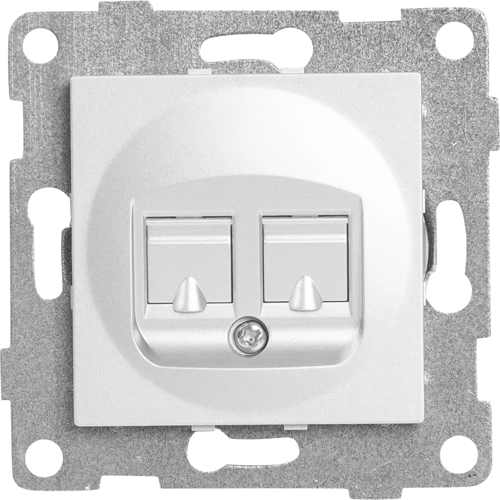 GUSI Electric — Двойная компьютерная розетка RJ45 в серебристом корпусе 83864430 Ugra STLM-0045212 - Вид №1