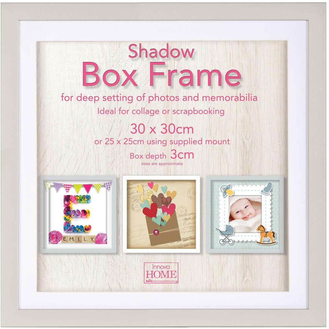 Б0046299 Фоторамка PI09909 Ф/рамка 30*30cm Shadow Box Grey (окно 25*25см), серый, МДФ (6/216) Innova