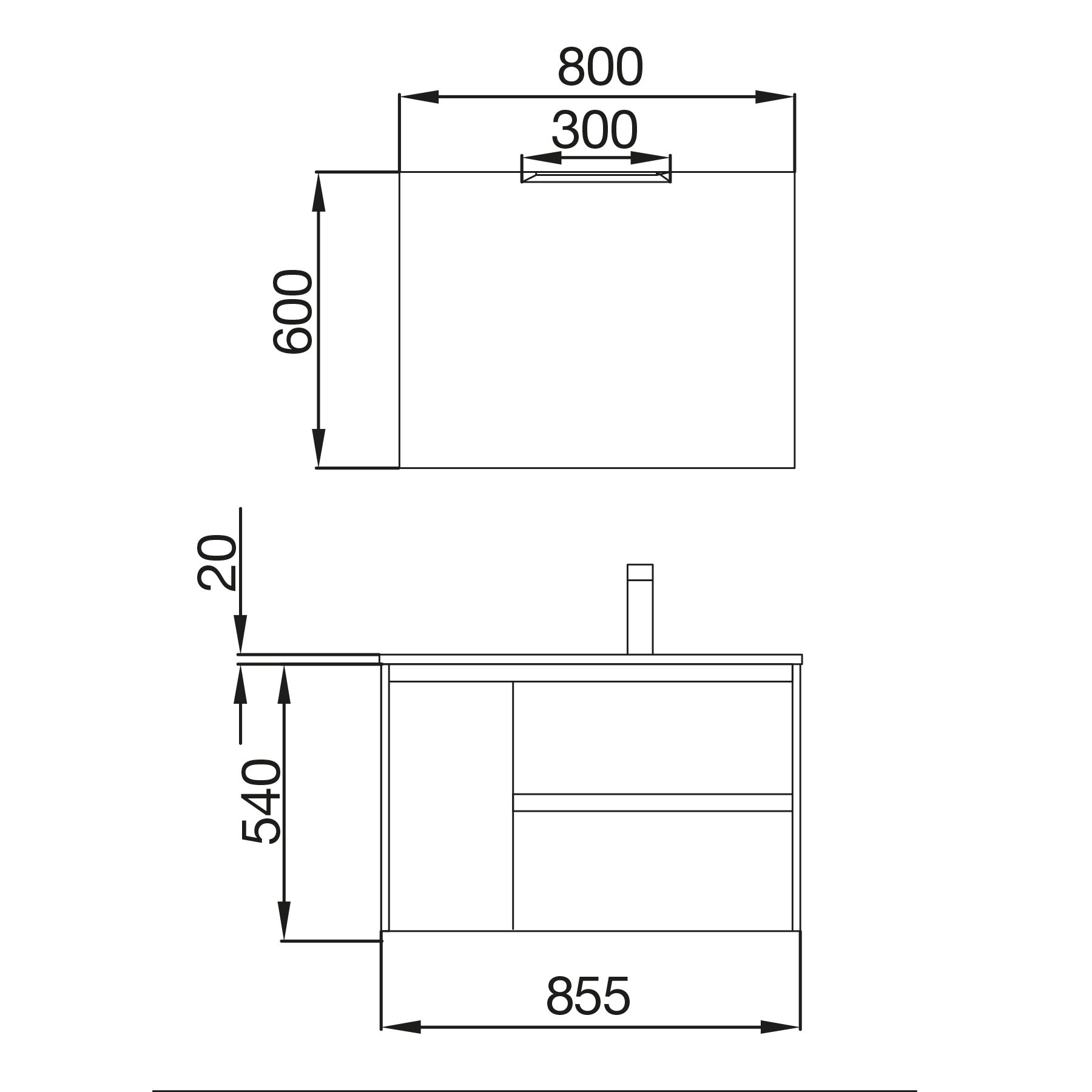 85059 SALGAR Комплект мебели для ванной NOJA 855 левая дверь ETERNITY OAK + Раковина + Зеркало + Свет Робл Вечность - Вид №2