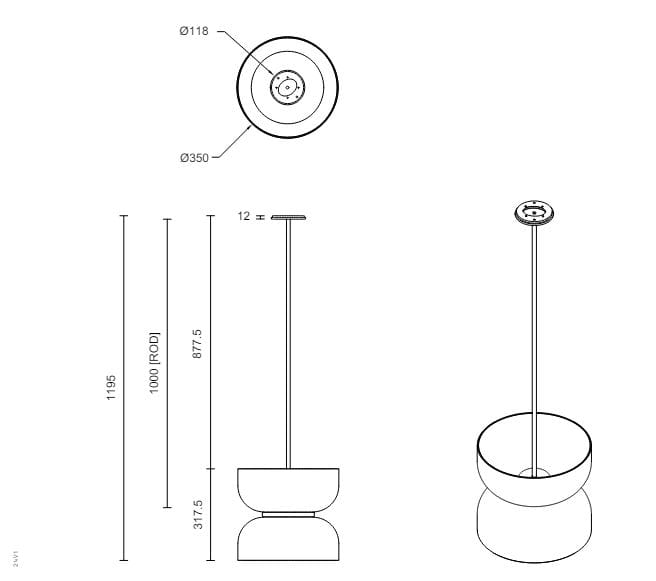 Стеклянный подвесной светильник Articolo Studios Роло ARCH-00069798 - Вид №2